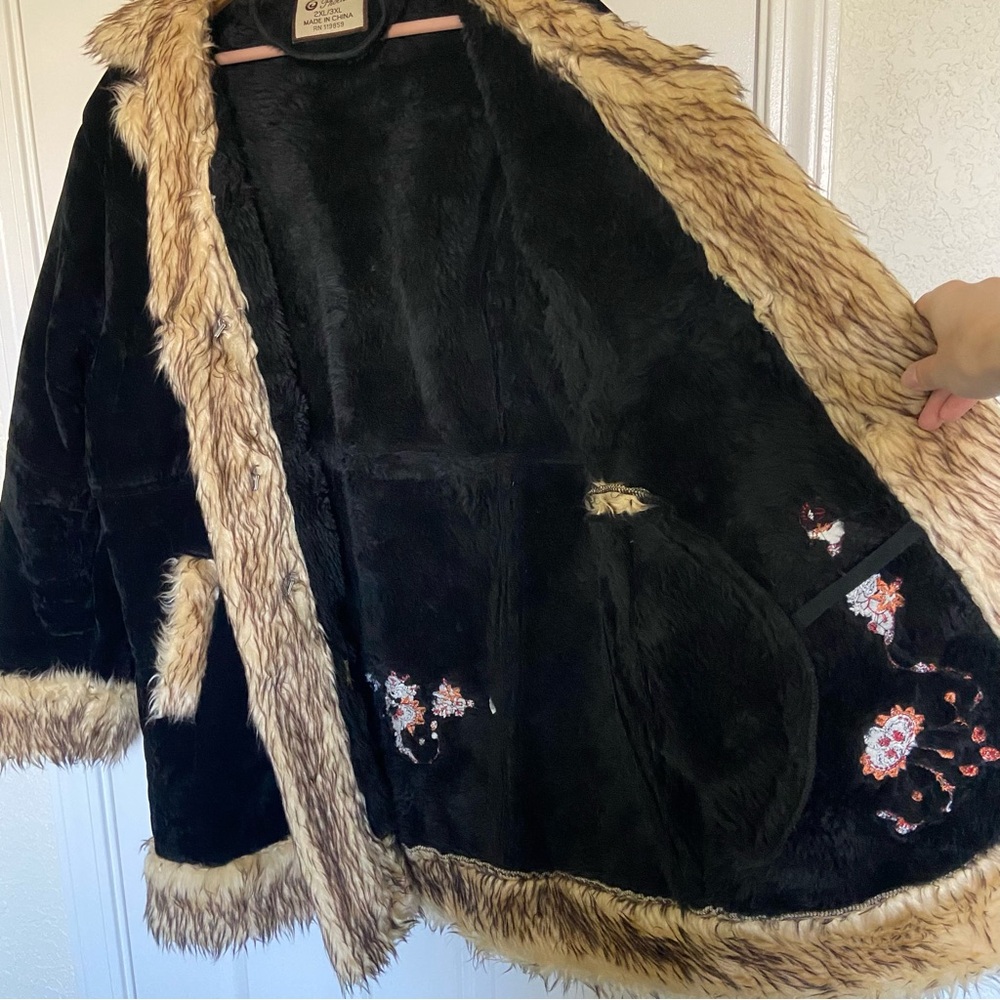 Vintage Phoenix Faux Suede and Fur Penny Lane Coat 2X-3X - Picture 8 of 13